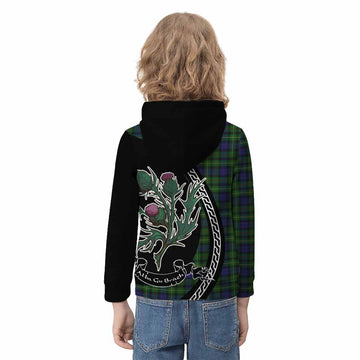 Rollo Family Crest Tartan Kid Hoodie Alba Thistle Inspired