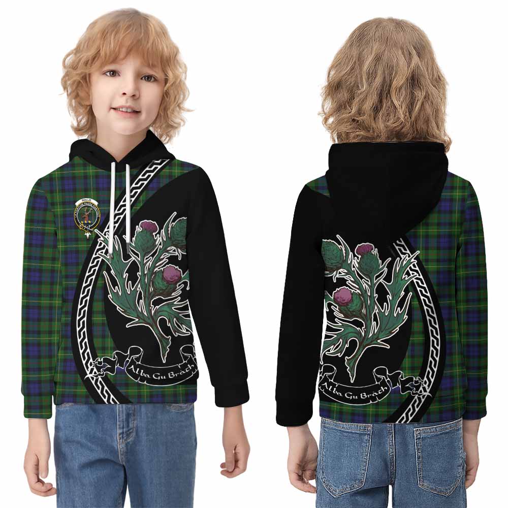 Rollo Family Crest Tartan Kid Hoodie Alba Thistle Inspired - Tartan Vibes Clothing