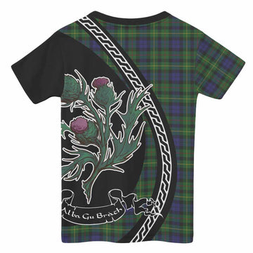 Rollo Family Crest Tartan Kid T-shirt Alba Thistle Inspired - Tartan Vibes Clothing