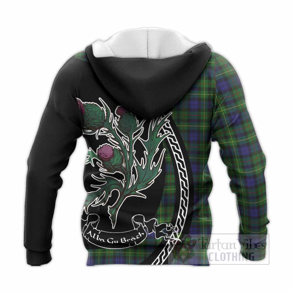 Rollo Family Crest Tartan Knitted Hoodie Alba Thistle Inspired - Tartan Vibes Clothing