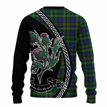 Rollo Family Crest Tartan Knitted Sweater Alba Thistle Inspired