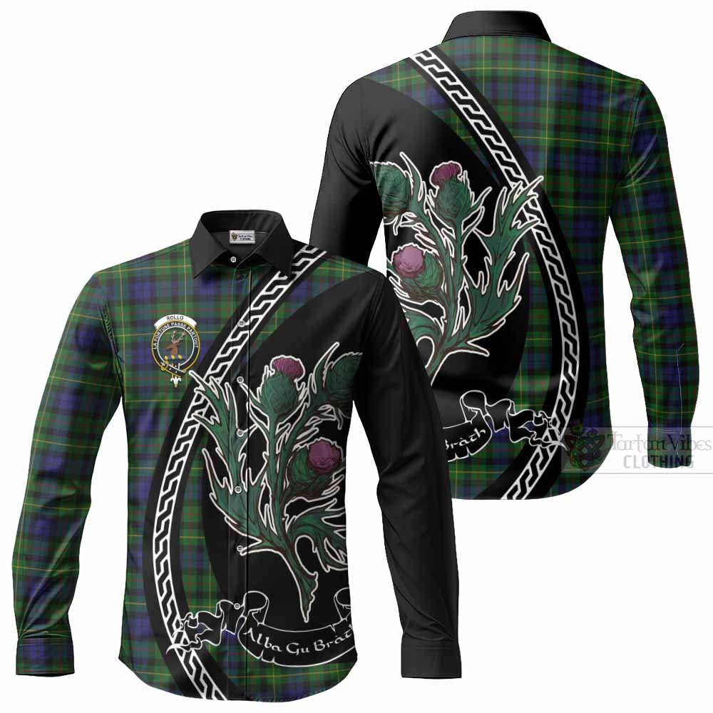 Rollo Family Crest Tartan Long Sleeve Button Shirts Alba Thistle Inspired - Tartan Vibes Clothing