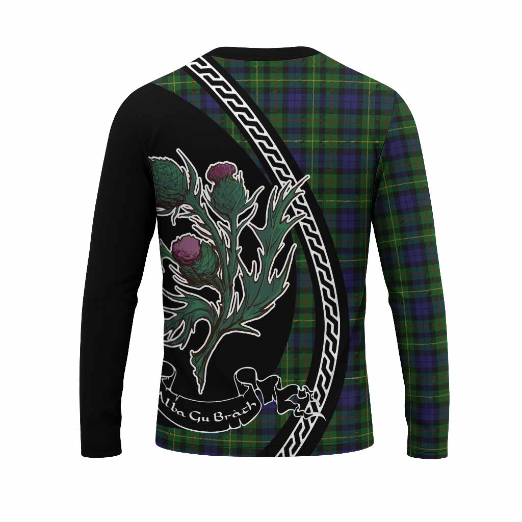 Rollo Family Crest Tartan Long Sleeve T-Shirt Alba Thistle Inspired - Tartan Vibes Clothing