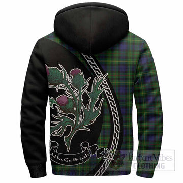 Rollo Family Crest Tartan Sherpa Hoodie Alba Thistle Inspired