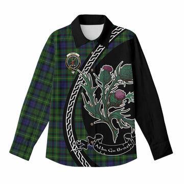 Rollo Family Crest Tartan Women Casual Shirt Alba Thistle Inspired - Tartan Vibes Clothing