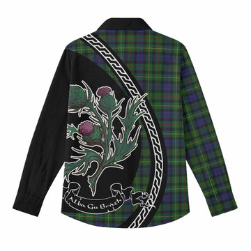 Rollo Family Crest Tartan Women Casual Shirt Alba Thistle Inspired - Tartan Vibes Clothing