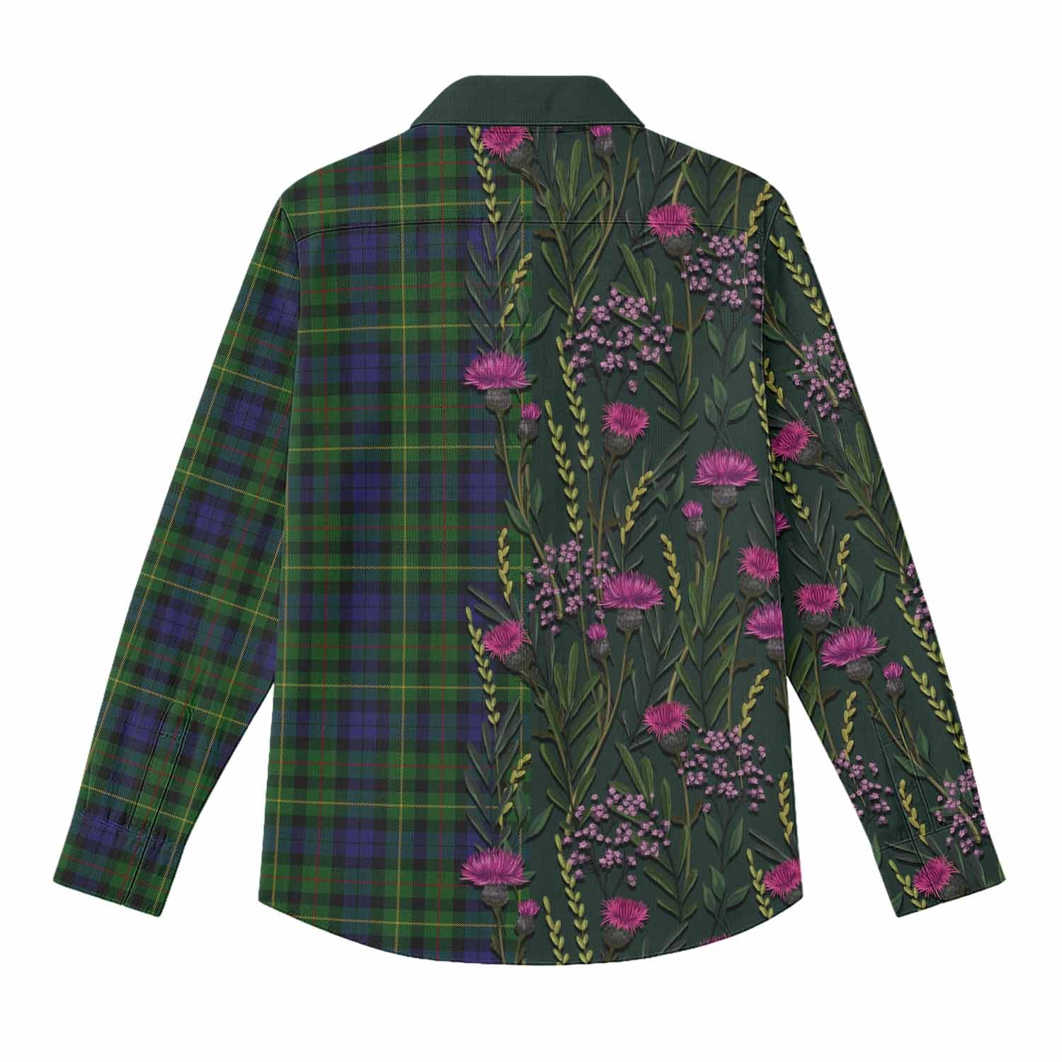Rollo Family Crest Tartan Women Casual Shirt Scottish Thistle Flower Pattern Half Style - Tartan Vibes Clothing