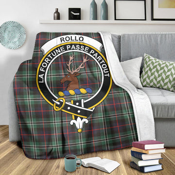 Rollo Hunting Tartan Blanket with Family Crest