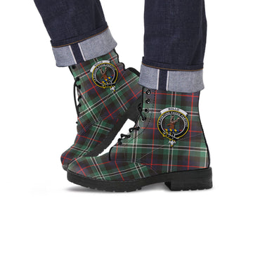 Rollo Hunting Tartan Leather Boots with Family Crest