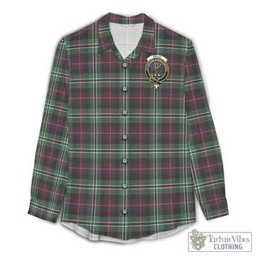 Rollo Hunting Tartan Womens Casual Shirt with Family Crest