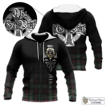 Rollo Hunting Tartan Knitted Hoodie Featuring Alba Gu Brath Family Crest Celtic Inspired