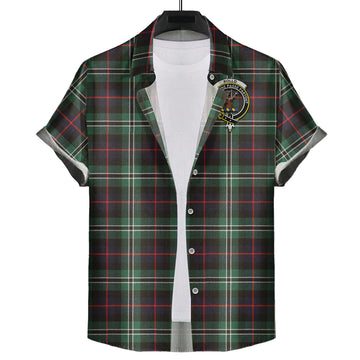 Rollo Hunting Tartan Short Sleeve Button Down Shirt with Family Crest