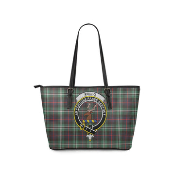 Rollo Hunting Tartan Leather Tote Bag with Family Crest