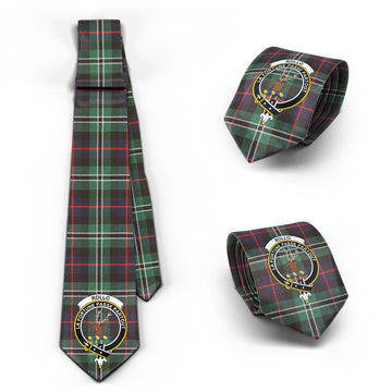 Rollo Hunting Tartan Classic Necktie with Family Crest