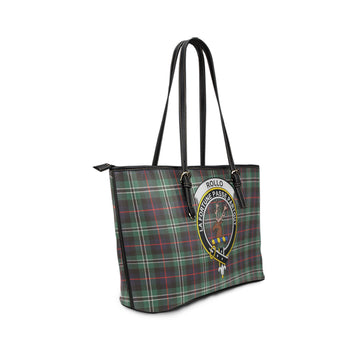 Rollo Hunting Tartan Leather Tote Bag with Family Crest