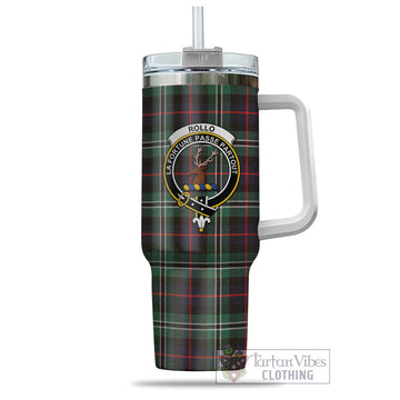 Rollo Hunting Tartan and Family Crest Tumbler with Handle