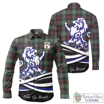 Rollo Hunting Tartan Long Sleeve Button Up Shirt with Alba Gu Brath Regal Lion Emblem