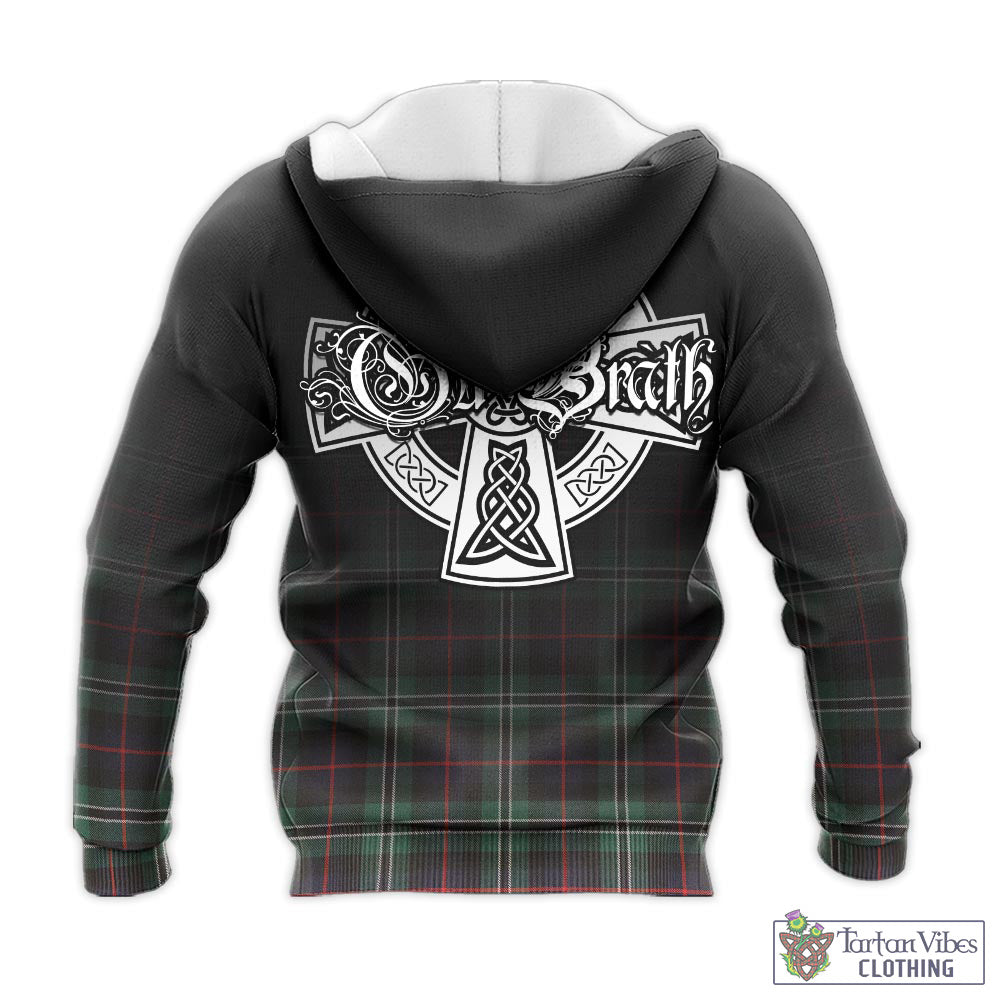 Tartan Vibes Clothing Rollo Hunting Tartan Knitted Hoodie Featuring Alba Gu Brath Family Crest Celtic Inspired