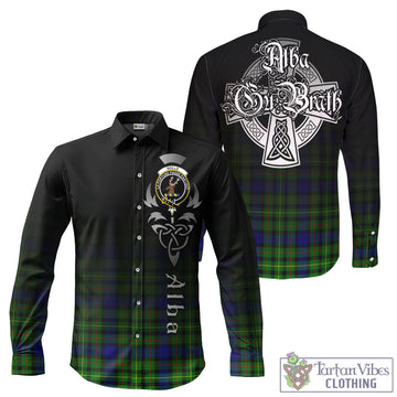 Rollo Modern Tartan Long Sleeve Button Up Featuring Alba Gu Brath Family Crest Celtic Inspired