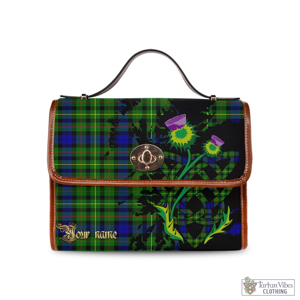 Tartan Vibes Clothing Rollo Modern Tartan Waterproof Canvas Bag with Scotland Map and Thistle Celtic Accents