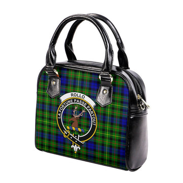 Rollo Modern Tartan Shoulder Handbags with Family Crest