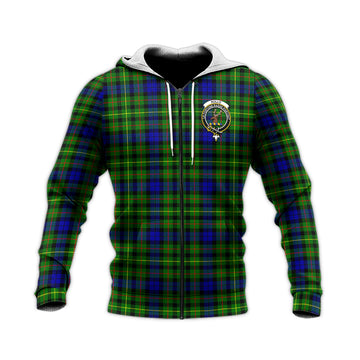 Rollo Modern Tartan Knitted Hoodie with Family Crest