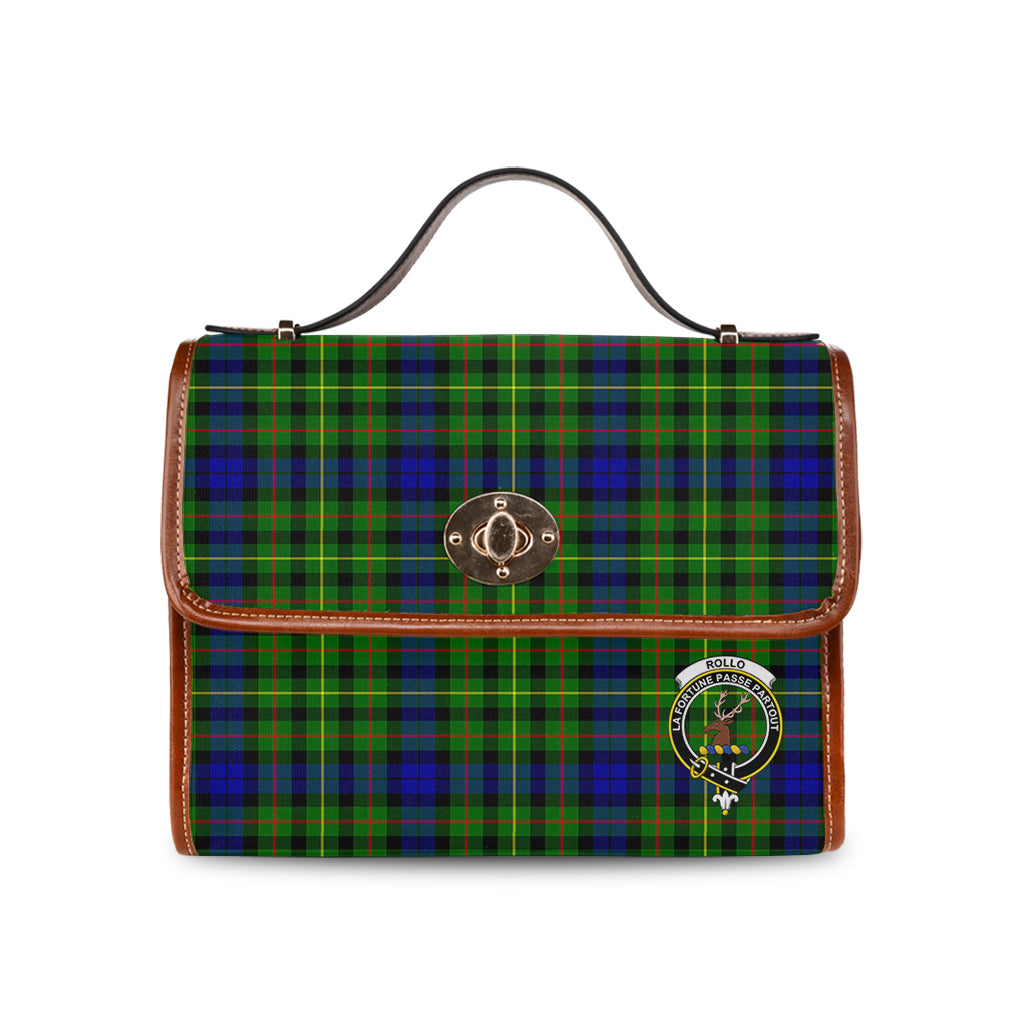 rollo-modern-tartan-leather-strap-waterproof-canvas-bag-with-family-crest