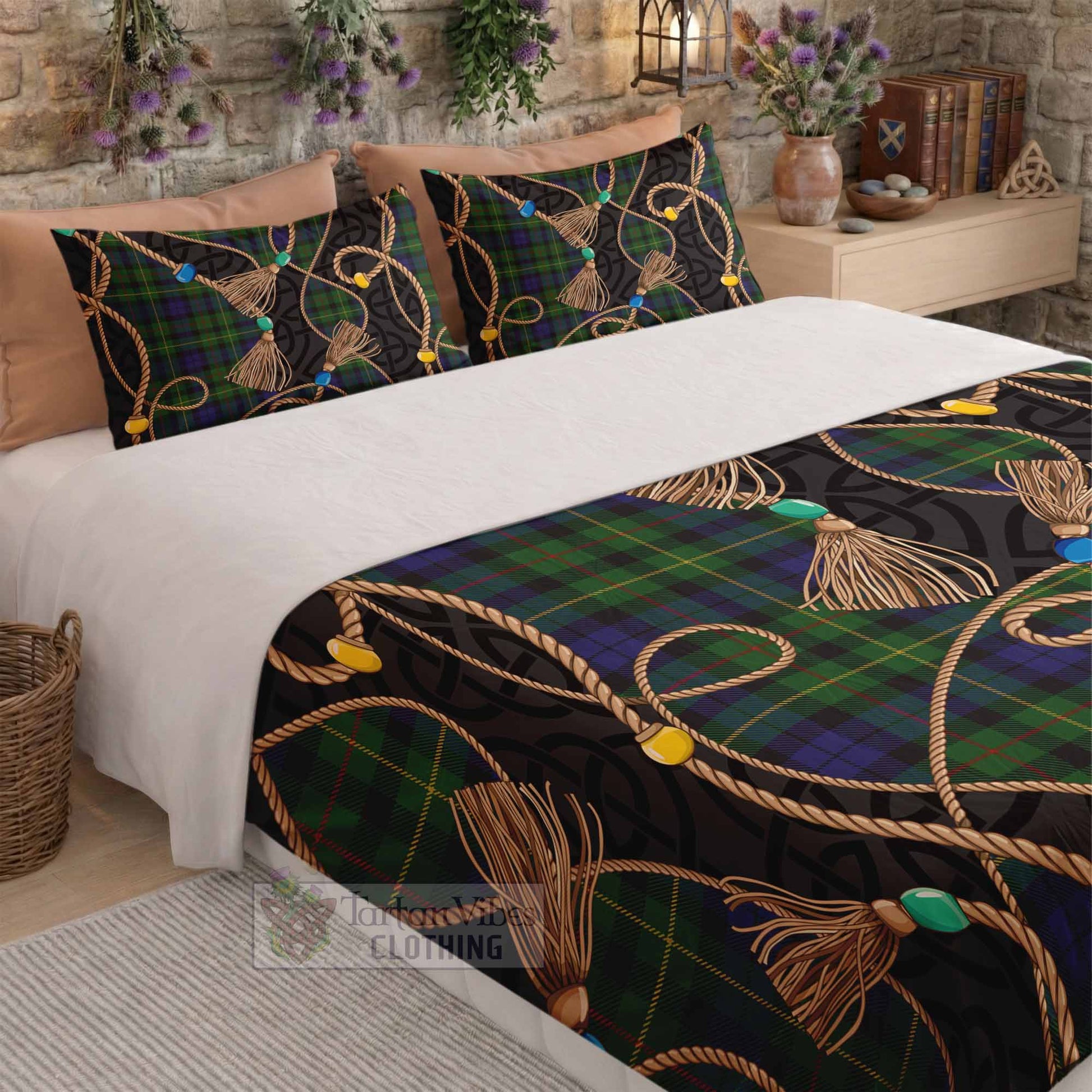 Rollo Scottish Tartan Twisted Ropes Stylized Bedding Set - Tartan Vibes Clothing