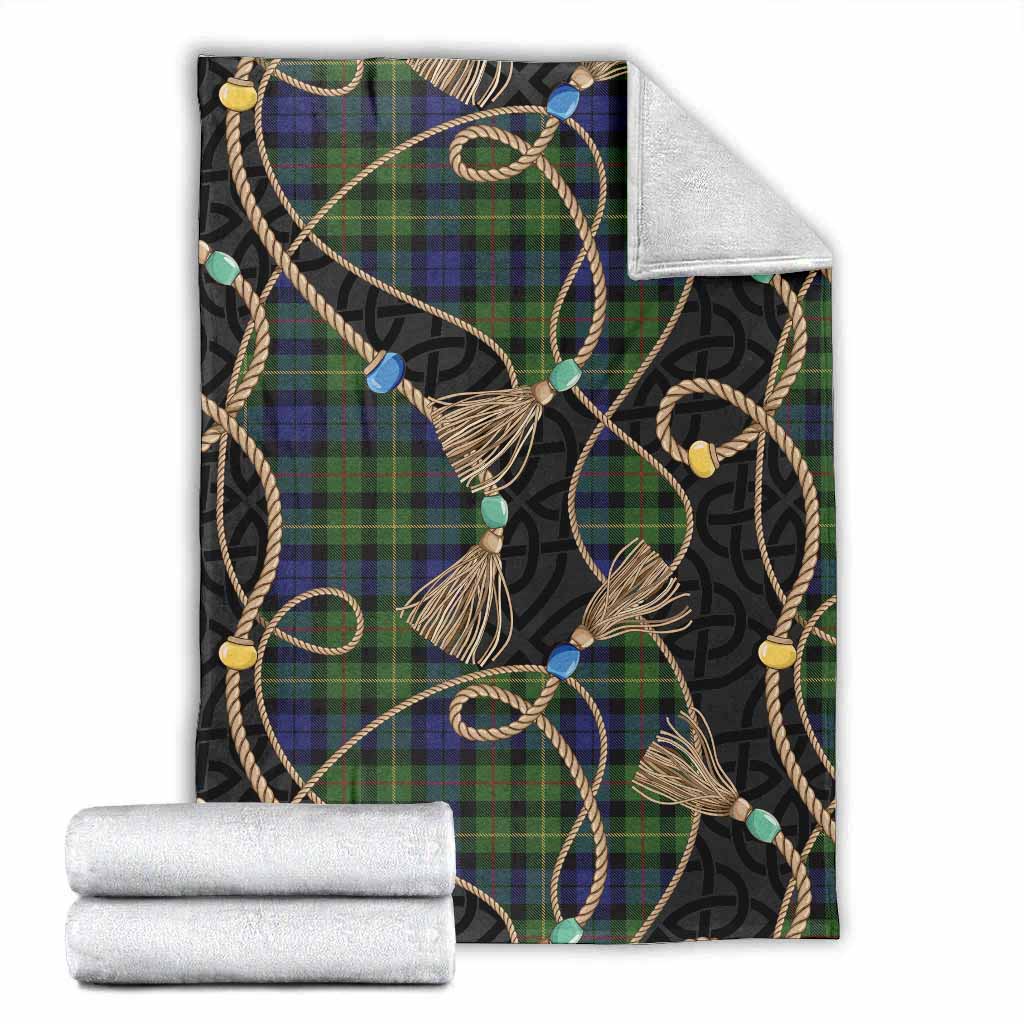 Rollo Scottish Tartan Twisted Ropes Stylized Blanket X-Large 59 x 79 inches 150 x 200 cm - Tartan Vibes Clothing