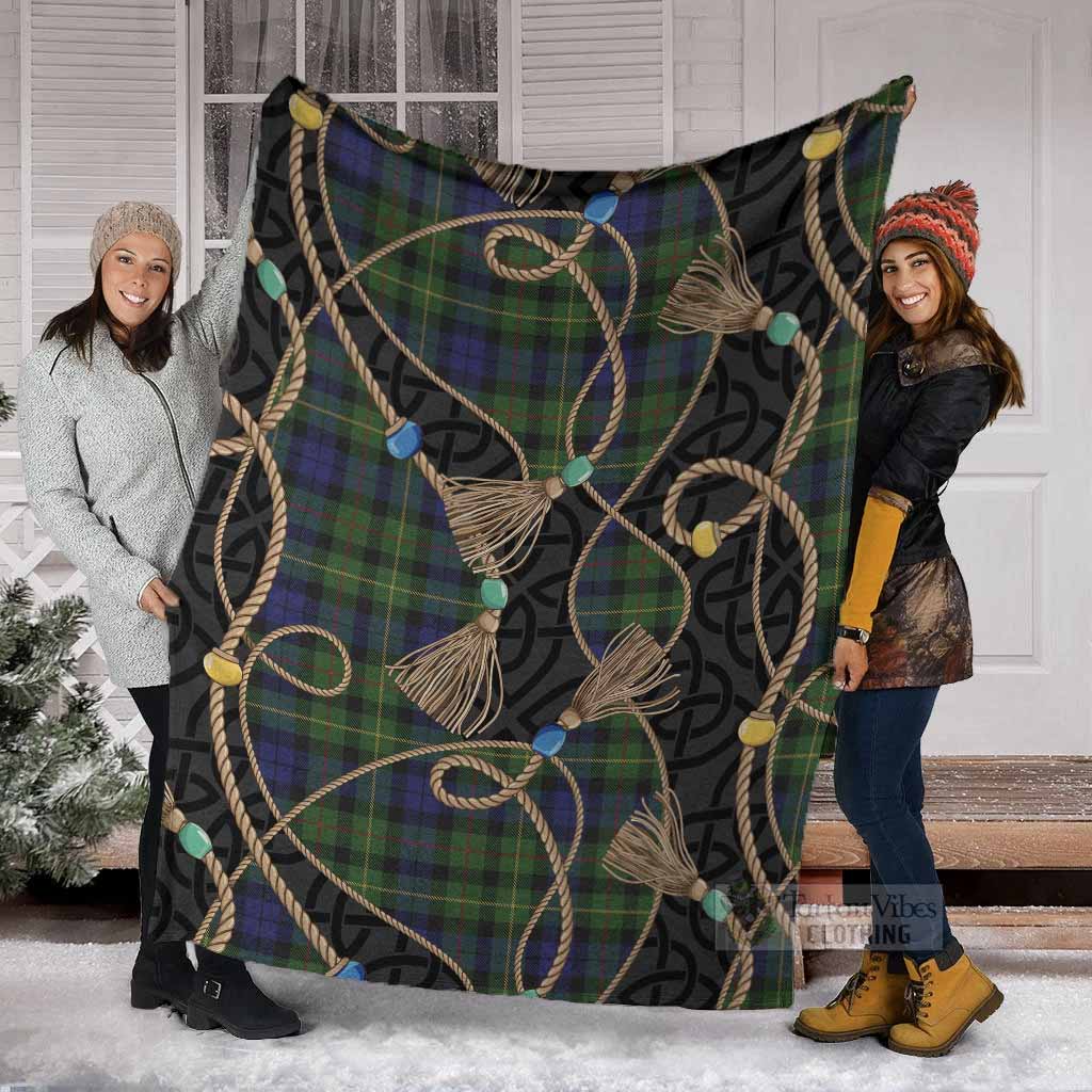 Rollo Scottish Tartan Twisted Ropes Stylized Blanket - Tartan Vibes Clothing