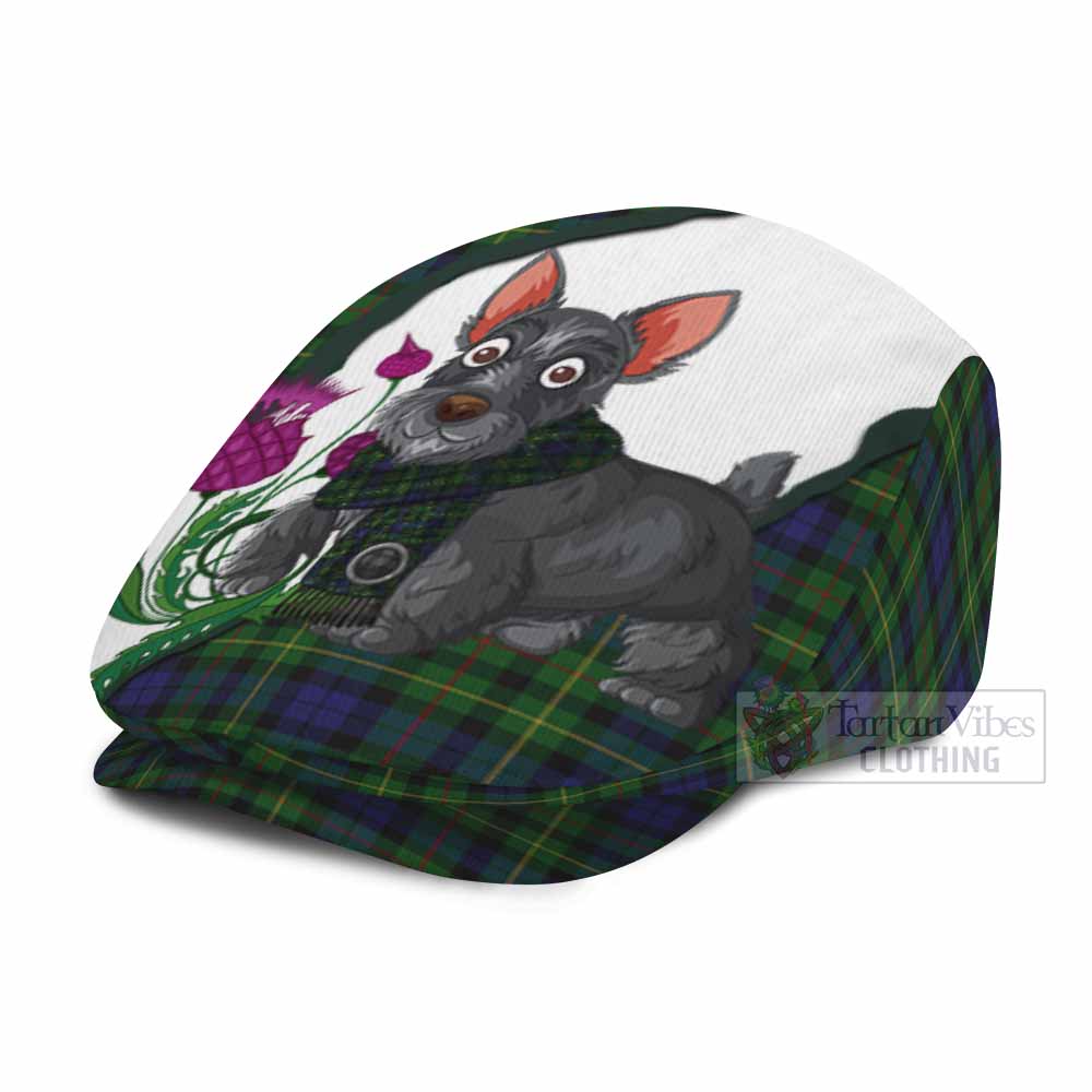 Rollo Scottish Terrier Tartan Flat Cap, Jeff Cap Thistle Heritage Art - Tartan Vibes Clothing
