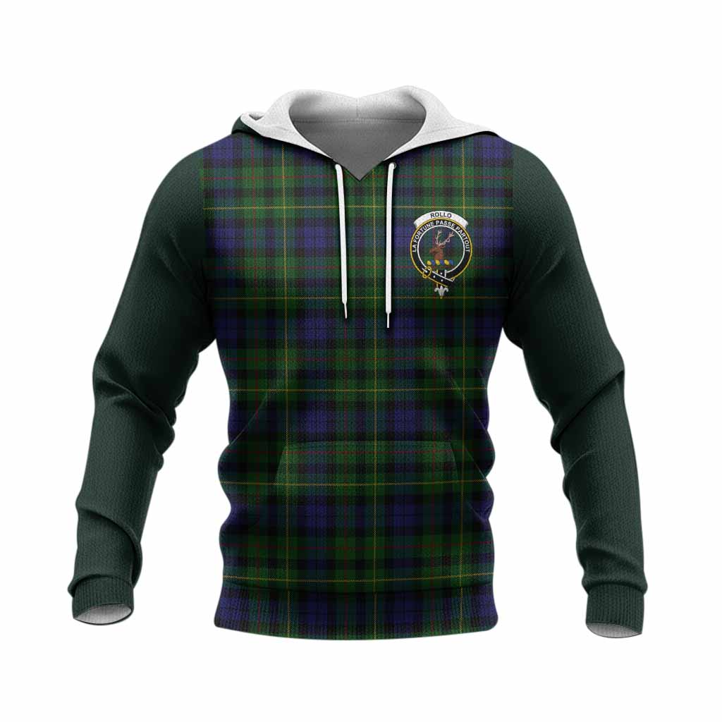 Rollo Tartan Accent Knitted Hoodie with Family Crest
