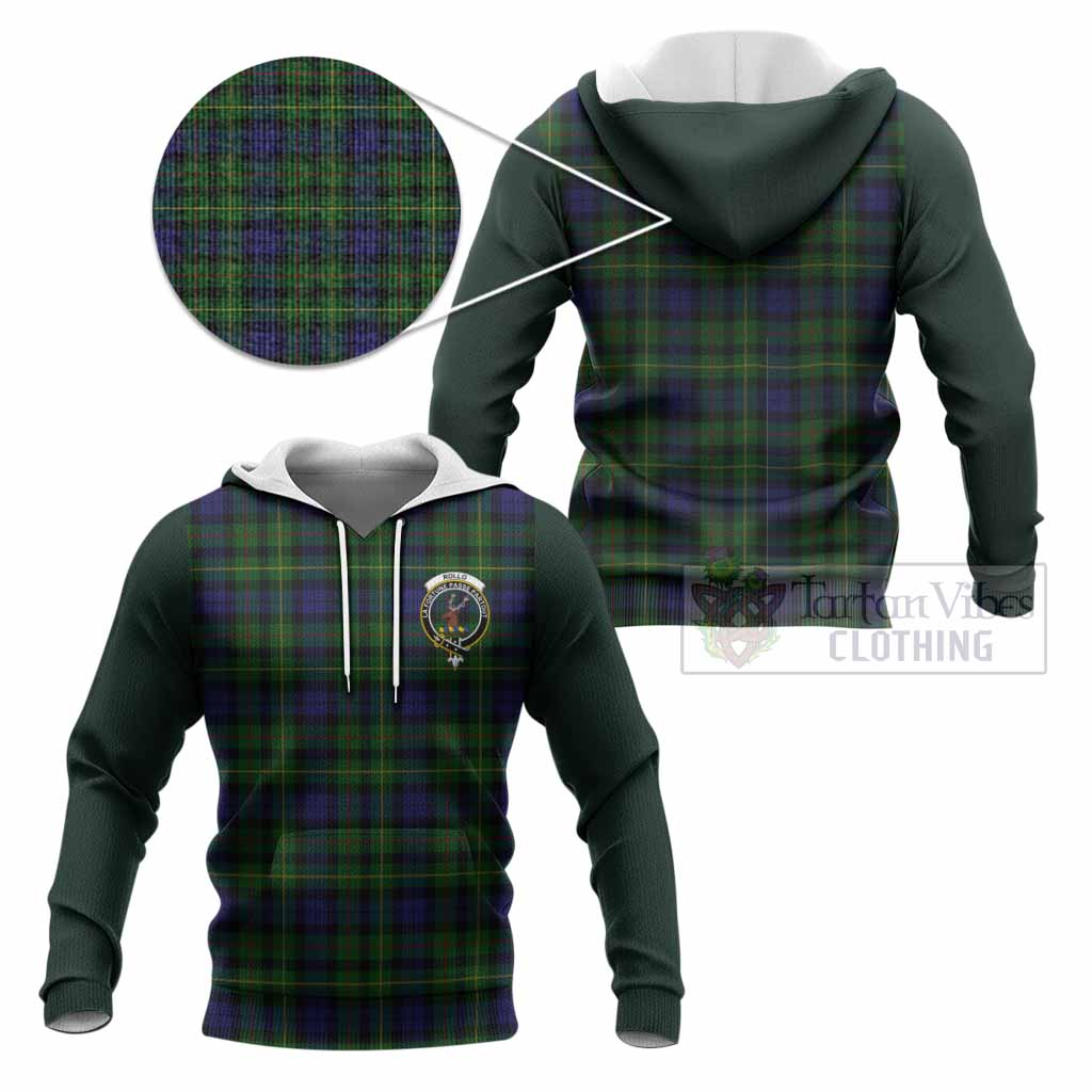 Rollo Tartan Accent Knitted Hoodie with Family Crest