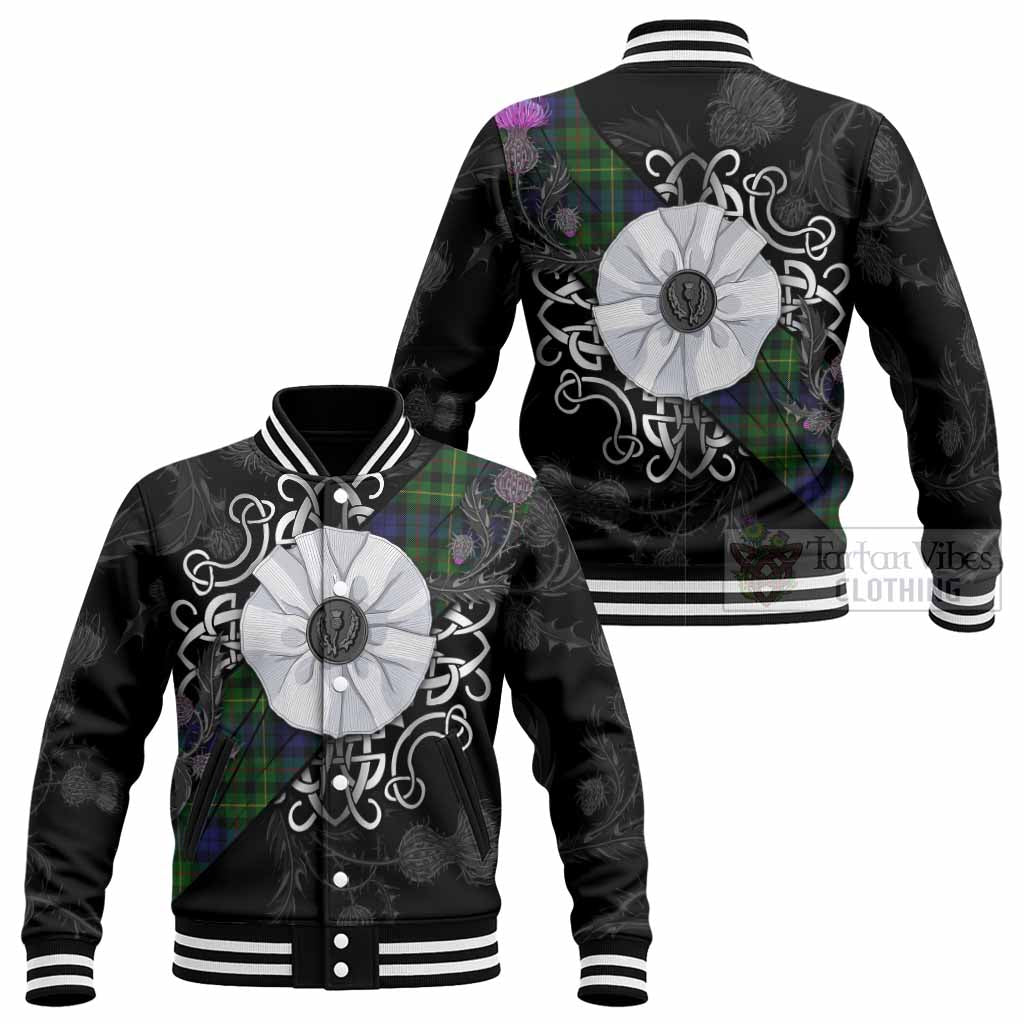 Rollo Tartan Baseball Jacket Jacobite White Rose - Tartan Vibes Clothing