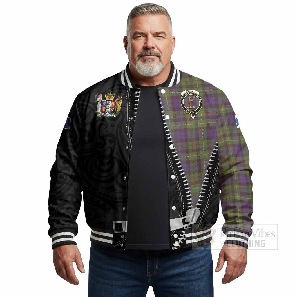 Rollo Tartan Baseball Jacket New Zealand Pattern Unique Zipper Stylized