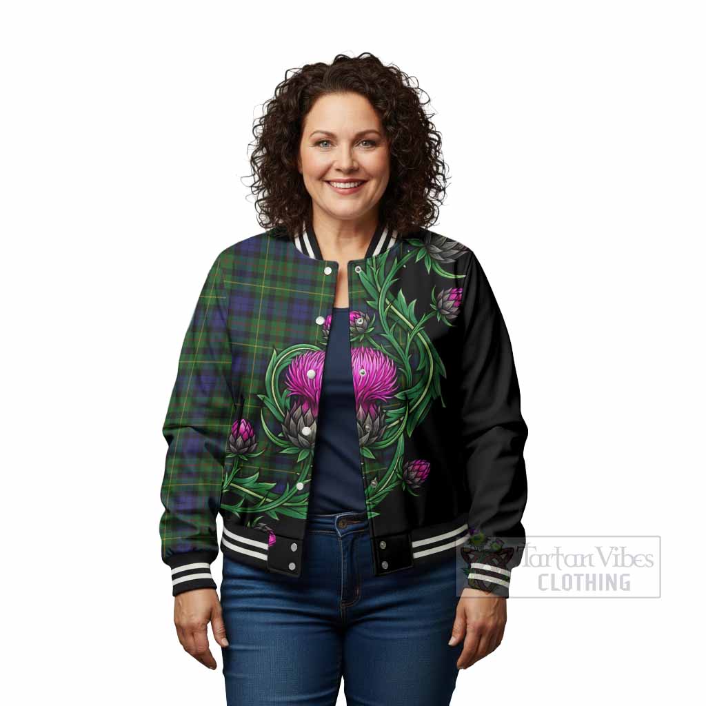 Rollo Tartan Baseball Jacket Resilient Scottish Thistle - Tartan Vibes Clothing