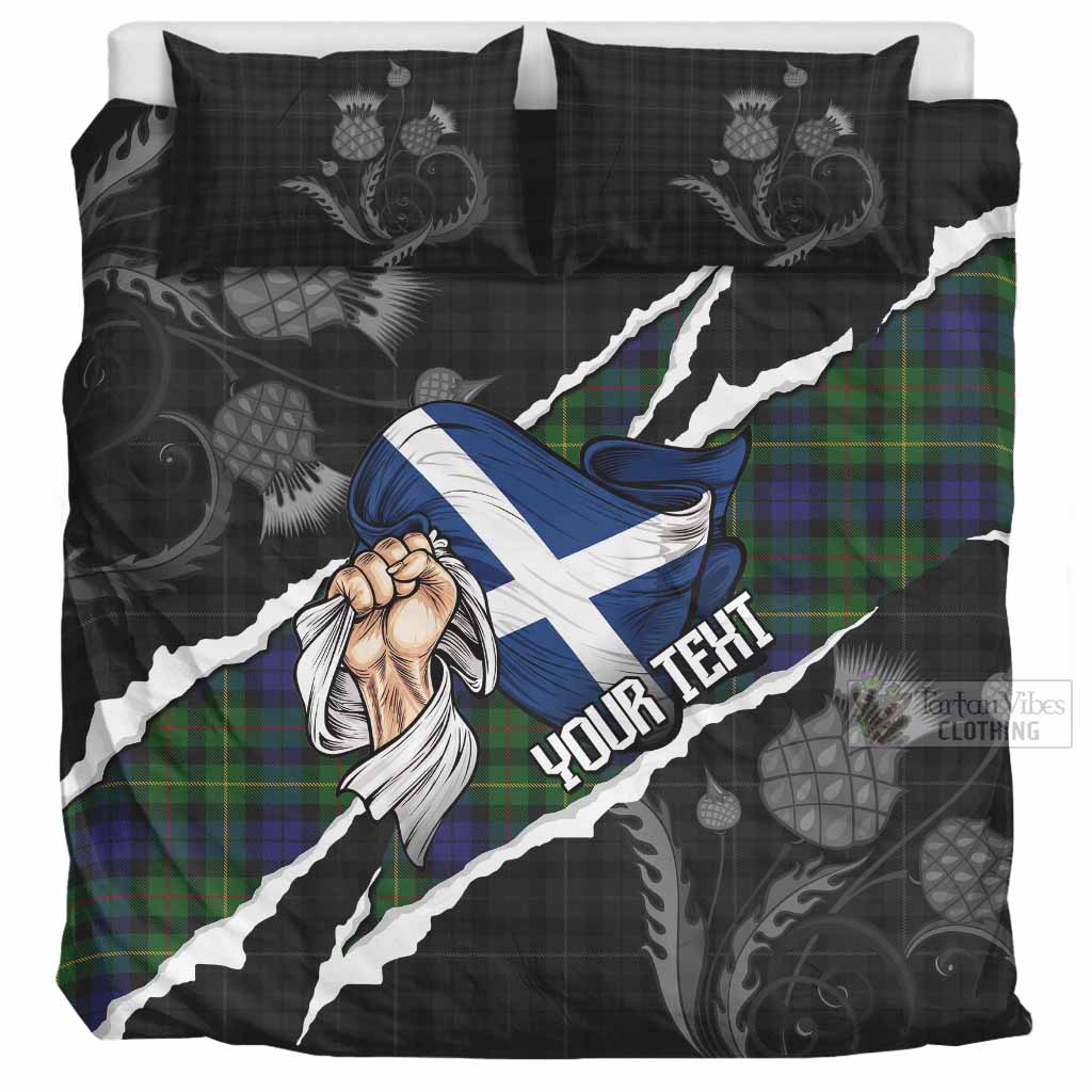 Rollo Tartan Bedding Set Hands with Scotland National Flags UK Bedding Set UK Super King 104*94 inch - Tartan Vibes Clothing