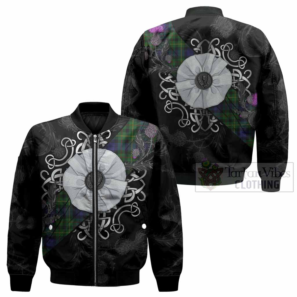 Rollo Tartan Bomber Jacket Jacobite White Rose - Tartan Vibes Clothing