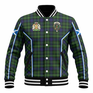 Rollo Tartan Crest Baseball Jacket Scotland Coat of Arm Flag Style
