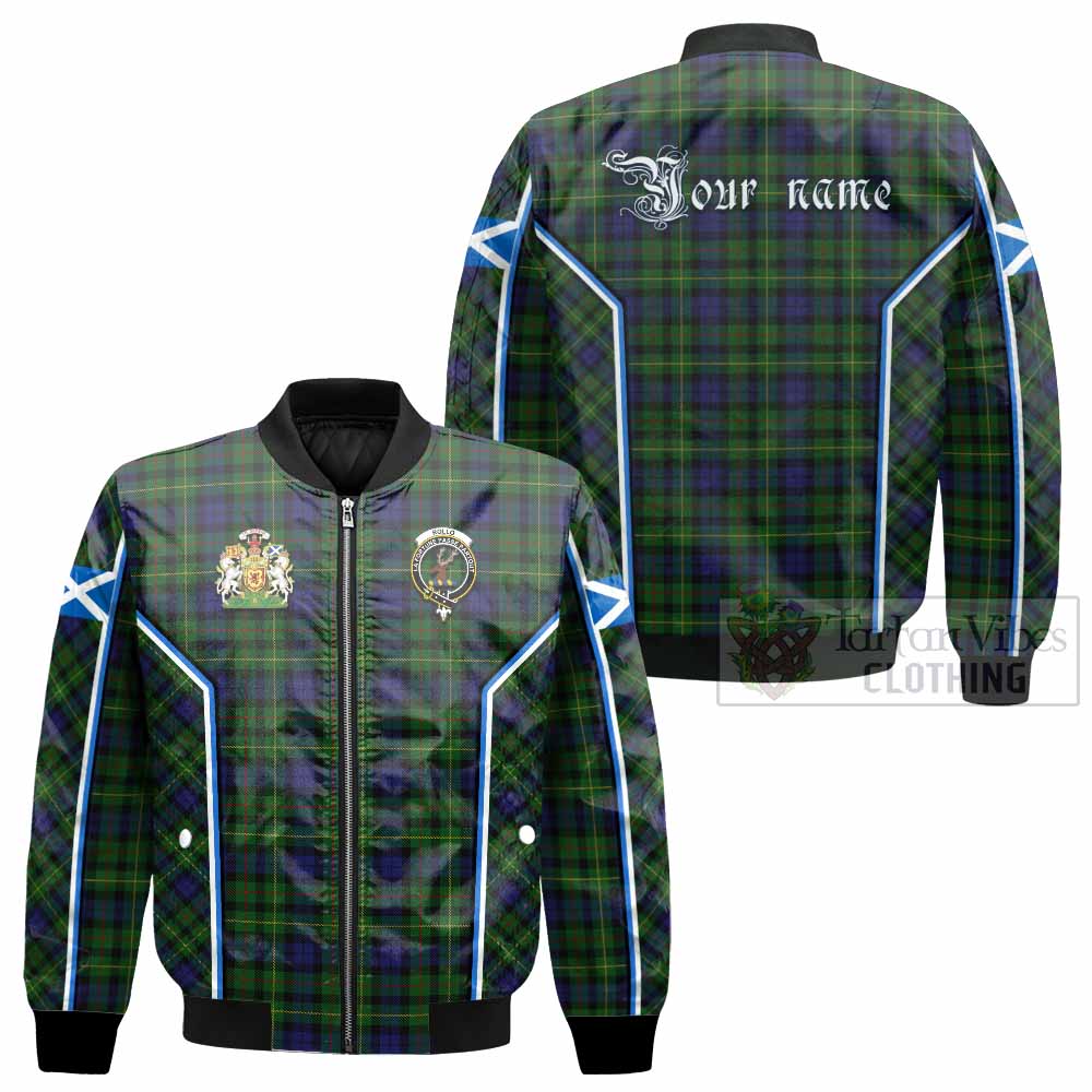 Rollo Tartan Crest Bomber Jacket Scotland Coat of Arm Flag Style - Tartan Vibes Clothing