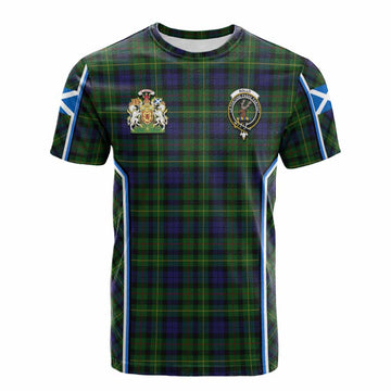 Rollo Tartan Crest Cotton T-shirt Scotland Coat of Arm Flag Style