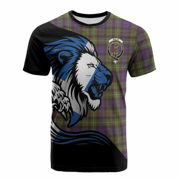 Rollo Tartan Crest Cotton T-shirt Scottish Golden Lions Wave Flow