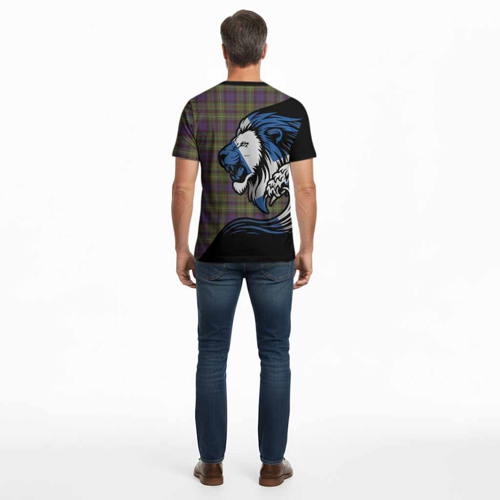 Rollo Tartan Crest Cotton T-shirt Scottish Golden Lions Wave Flow