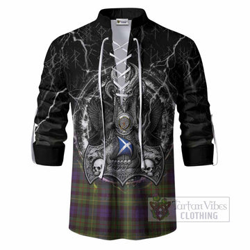 Rollo Tartan Crest Ghillie Shirt Celtic Odin's Raven Legacy
