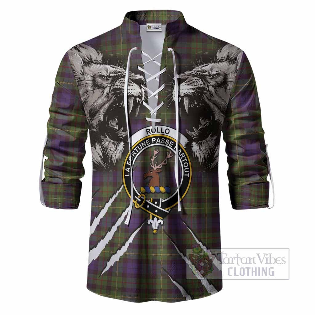 Rollo Tartan Crest Ghillie Shirt Ferocious Lion Style