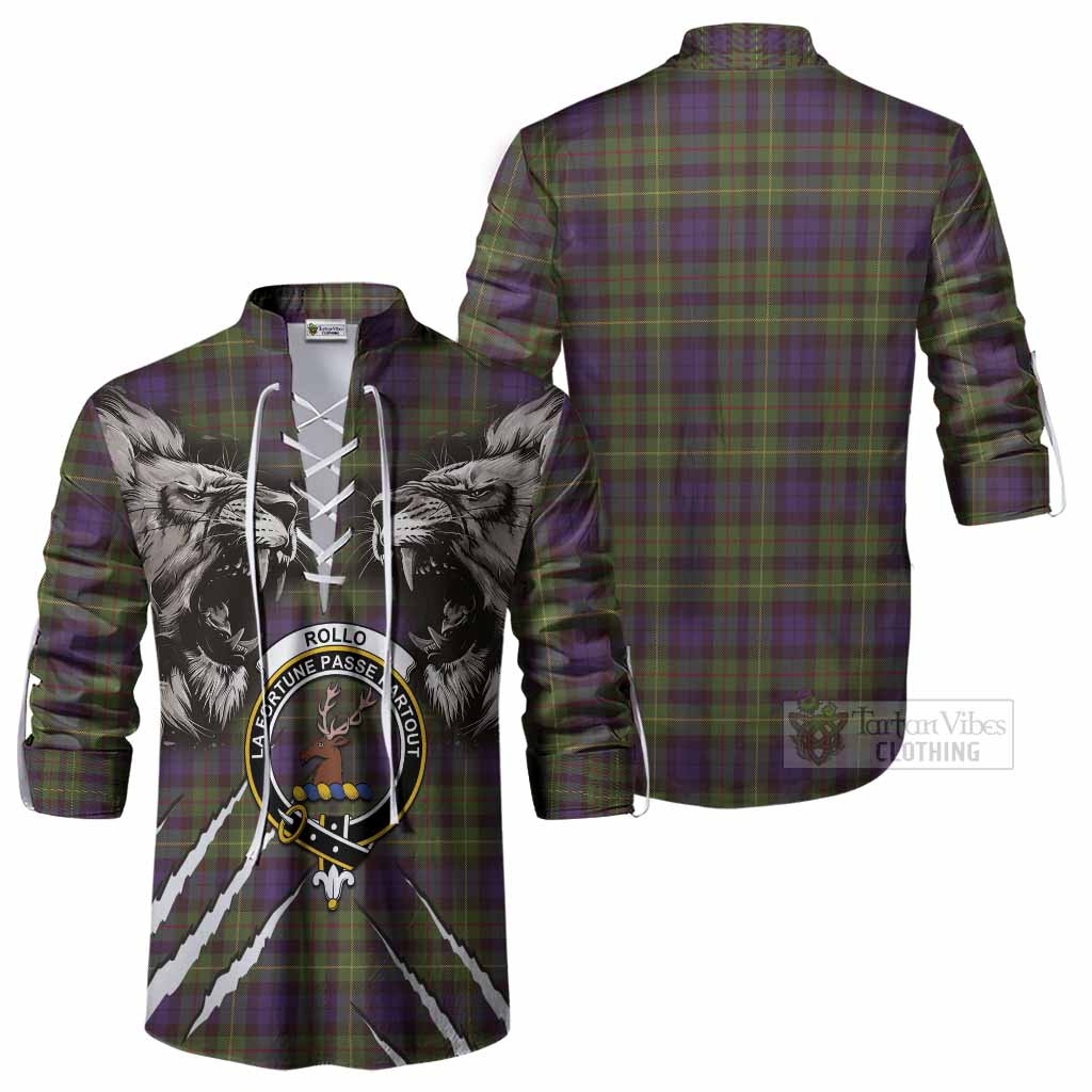 Rollo Tartan Crest Ghillie Shirt Ferocious Lion Style