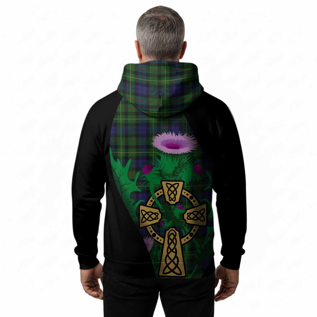 Rollo Tartan Crest Hoodie Celtic Cross Thistle Flowers
