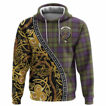 Rollo Tartan Crest Hoodie Celtic Knot and Triple Trickle Spiral Symbols