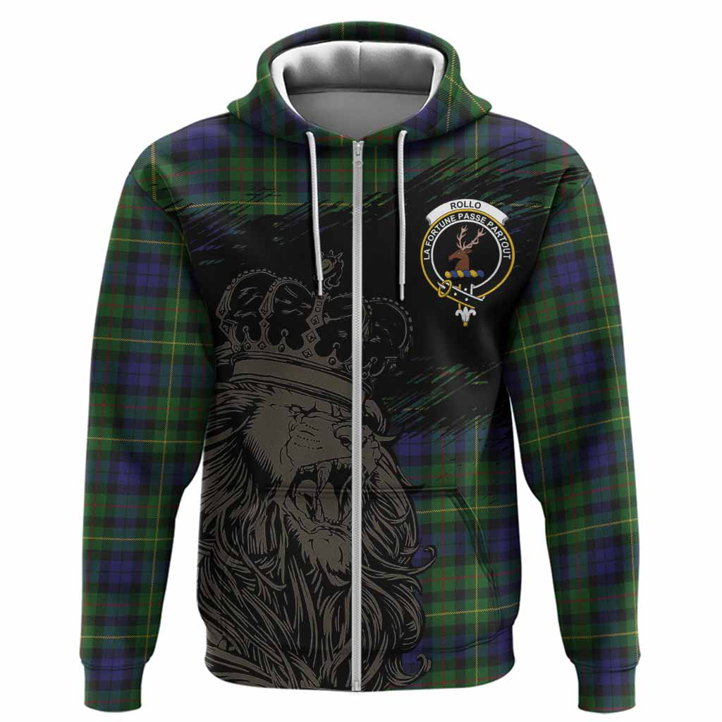 Rollo Tartan Crest Hoodie Crowned Lion Heritage Style