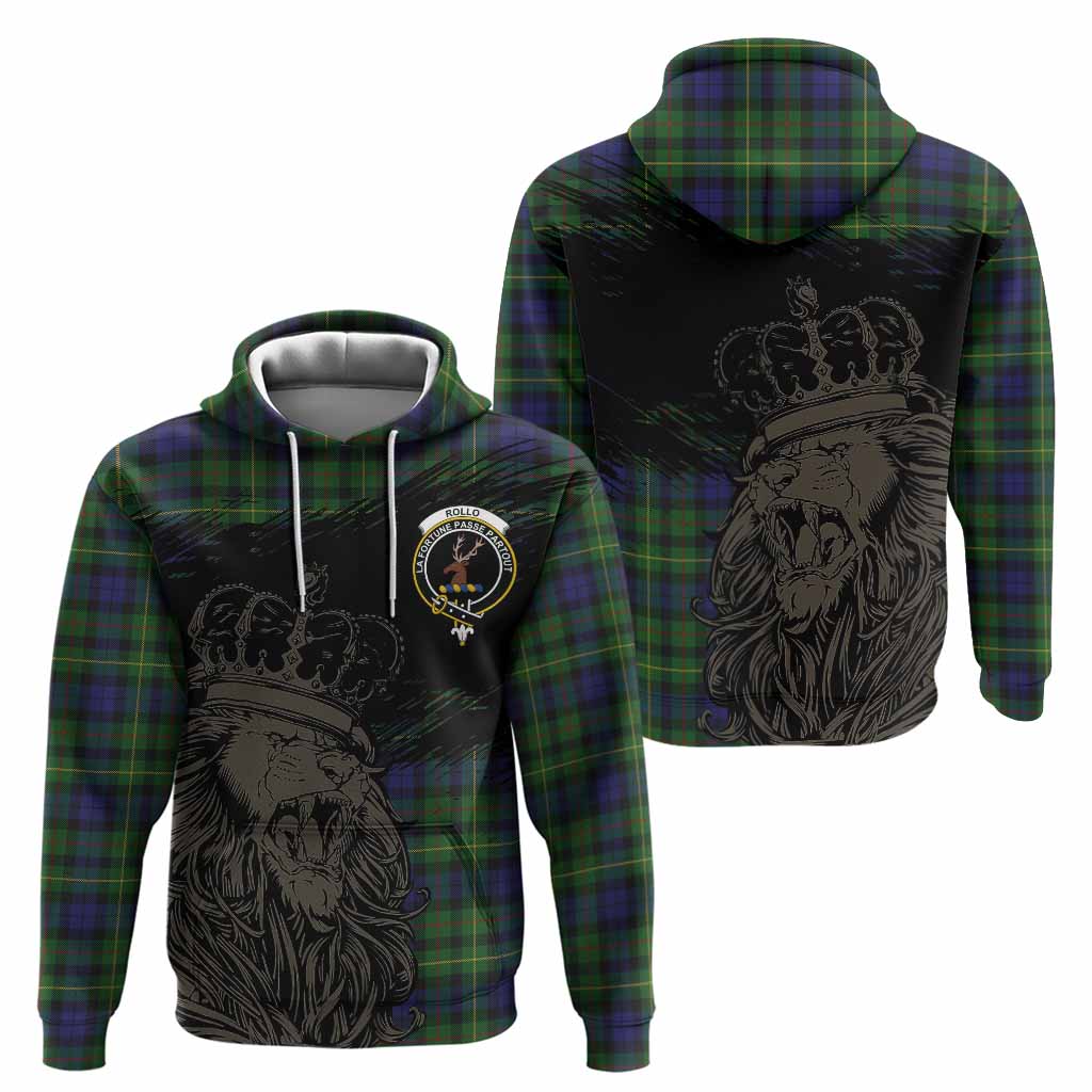 Rollo Tartan Crest Hoodie Crowned Lion Heritage Style